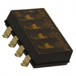 10 pcs : SDA04H0SBR - SWITCH SLIDE DIP SPST 0.025A 24V