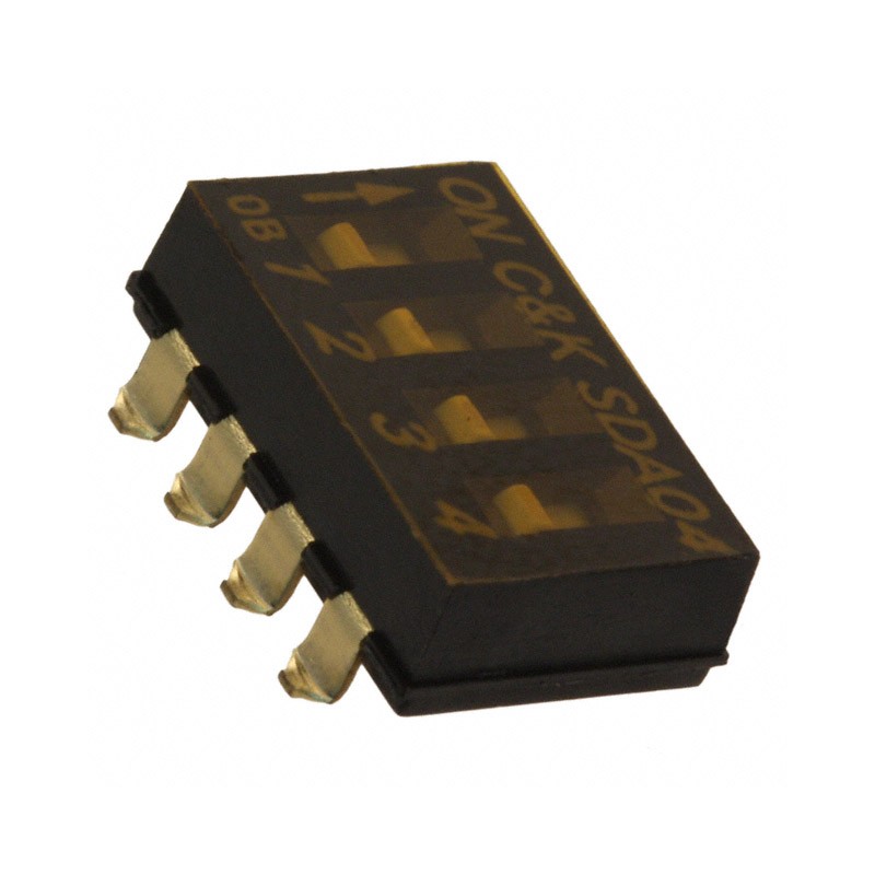 10 pcs : SDA04H0SBR - SWITCH SLIDE DIP SPST 0.025A 24V