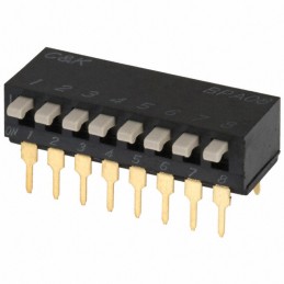 10 pcs : BPA08B - SWITCH PIANO DIP SPST 0.1A 5V