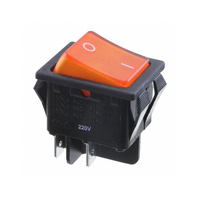 10 pcs : RB242D1021-127 - SWITCH ROCKER DPST 20A 125V