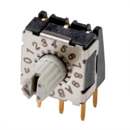 10 pcs : RDS-16S-74R45A-254-D - SWITCH ROTARY DIP HEX 0.1A 42V
