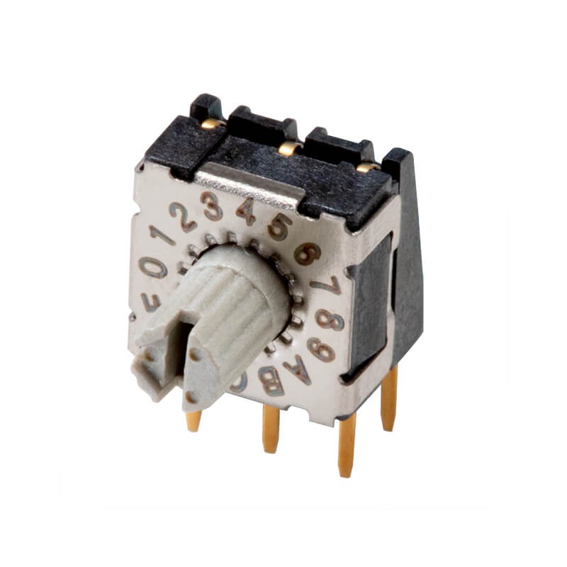 10 pcs : RDS-16S-74R45A-254-D - SWITCH ROTARY DIP HEX 0.1A 42V