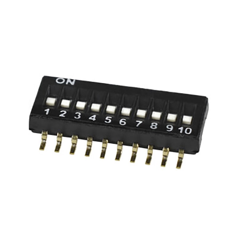 10 pcs : DS05-127-2-10BK-SMT-TR - SWITCH SLIDE DIP SPST 0.025A 24V