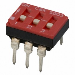 10 pcs : SD03H0B - SWITCH SLIDE DIP SPST 0.1A 25V
