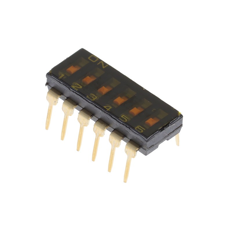 10 pcs : A6T-6102(VNM) - SWITCH SLIDE DIP SPST 0.025A 24V