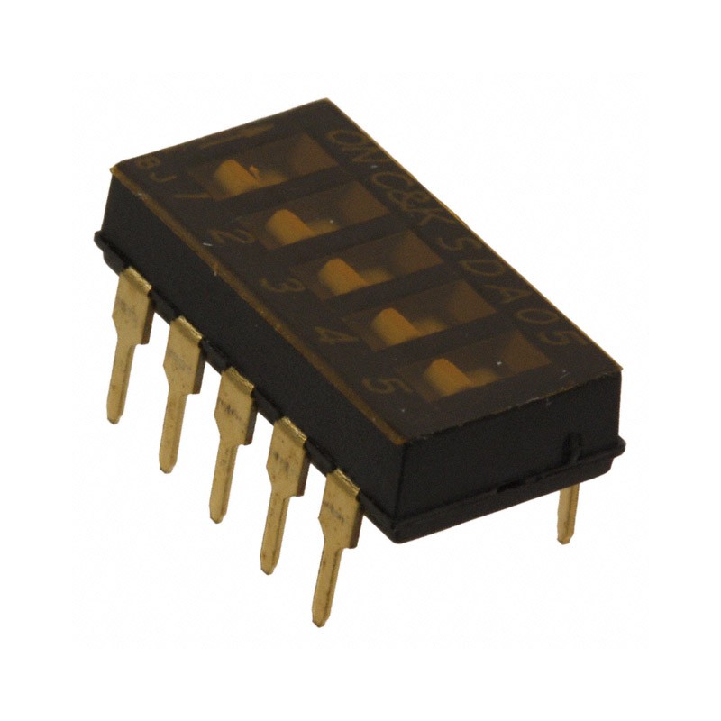 10 pcs : SDA05H0B - SWITCH SLIDE DIP SPST 0.025A 24V