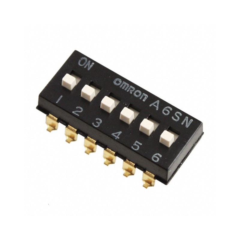 10 pcs : A6SN-6104 - SWITCH SLIDE DIP SPST 0.025A 24V