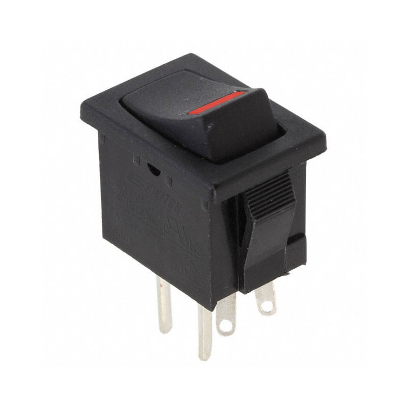 10 pcs : R1966ABLKBLKEPRED - SWITCH ROCKER SPST 15A 125V