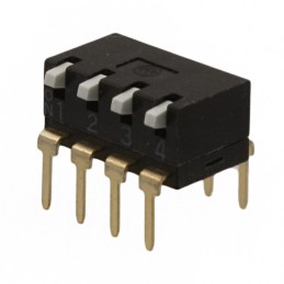 10 pcs : A6TR-4104 - SWITCH PIANO DIP SPST 0.025A 24V