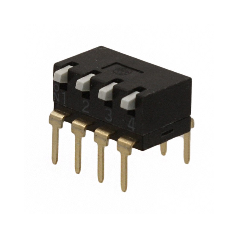 10 pcs : A6TR-4104 - SWITCH PIANO DIP SPST 0.025A 24V