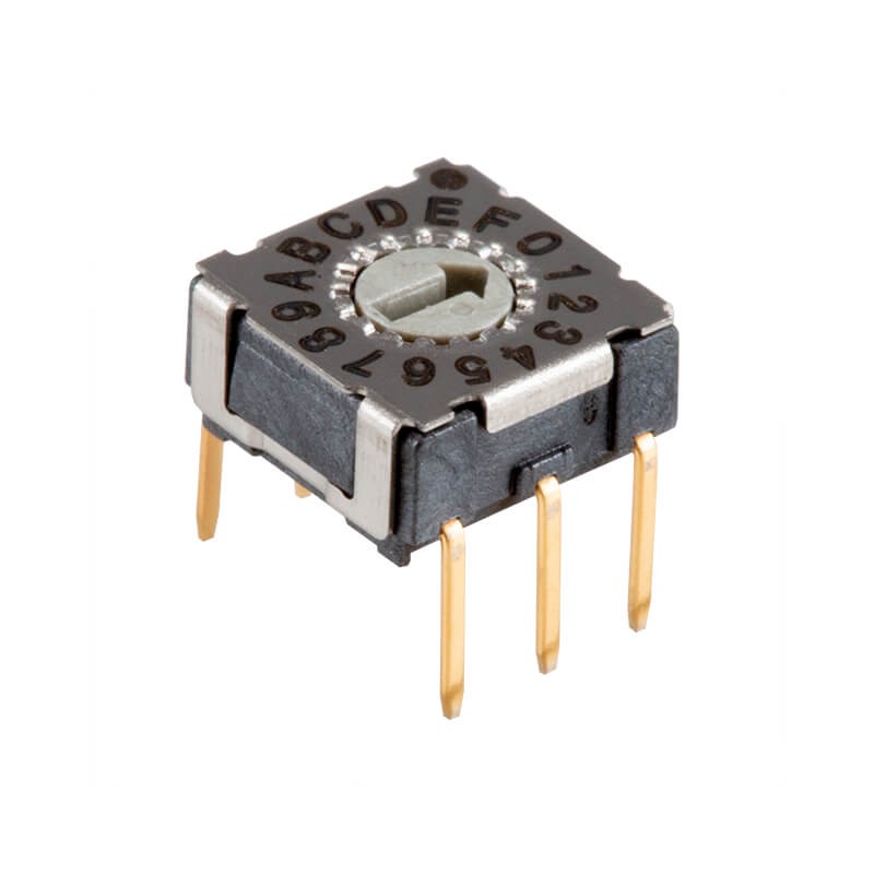 10 pcs : RDS-16S-74365-D - SWITCH ROTARY DIP HEX 0.1A 42V