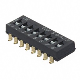 10 pcs : SDA08H0SBD - SWITCH SLIDE DIP SPST 0.025A 24V
