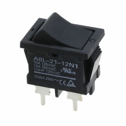 10 pcs : A8L-21-12N1 - SWITCH ROCKER DPST 10A 125V