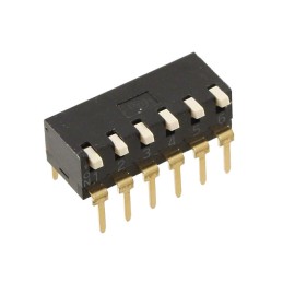 10 pcs : A6TR-6104 - SWITCH PIANO DIP SPST 0.025A 24V