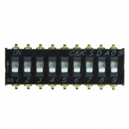 10 pcs : SDA09H0SBD - SWITCH SLIDE DIP SPST 0.025A 24V