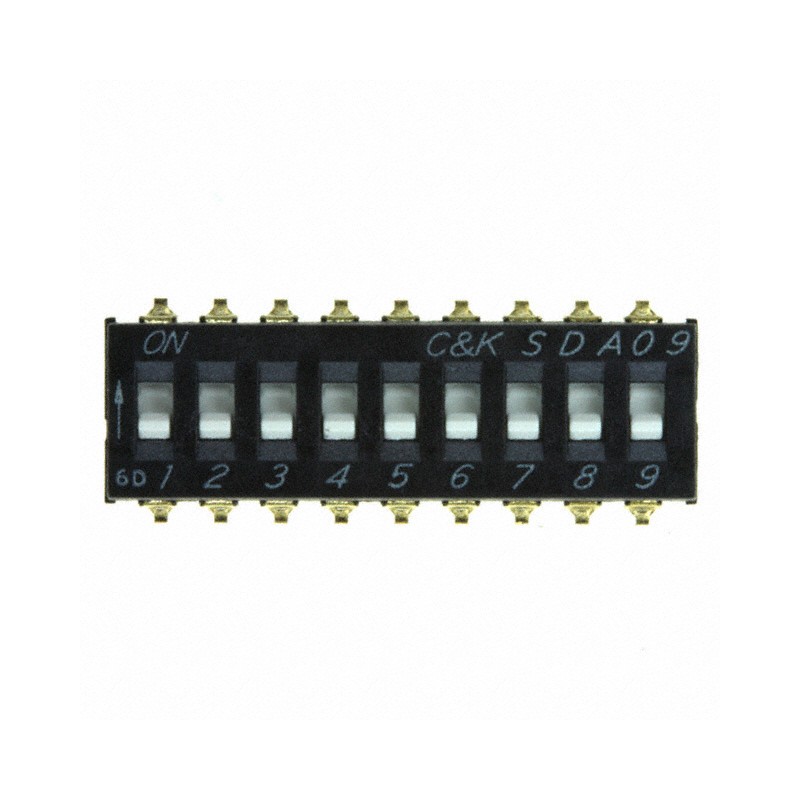10 pcs : SDA09H0SBD - SWITCH SLIDE DIP SPST 0.025A 24V