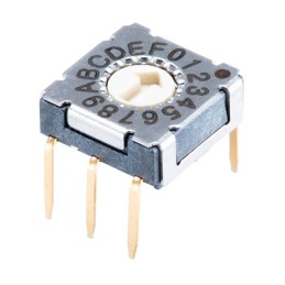 10 pcs : RDS-16S-7229-A-D - SWITCH ROTARY DIP HEX 0.1A 50V