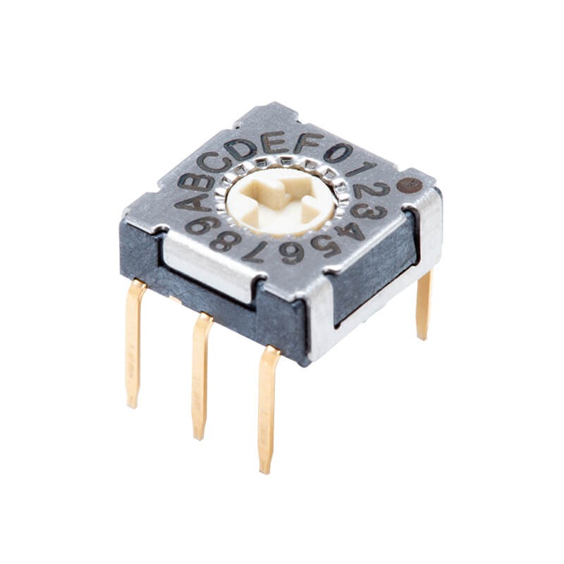 10 pcs : RDS-16S-7229-C-D - SWITCH ROTARY DIP HEX 0.1A 50V