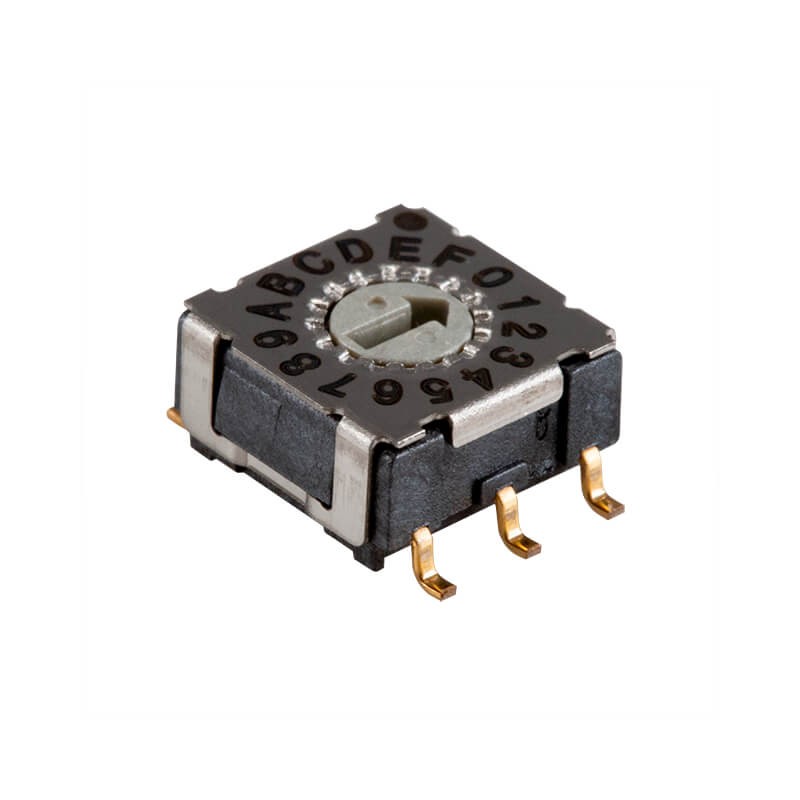 10 pcs : RDS-16S-74385-SMT - SWITCH ROTARY DIP HEX 0.1A 42V