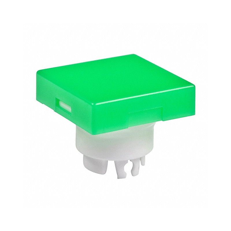 10 pcs : AT3001FB - CAP PUSHBUTTON SQUARE GRN/WHITE