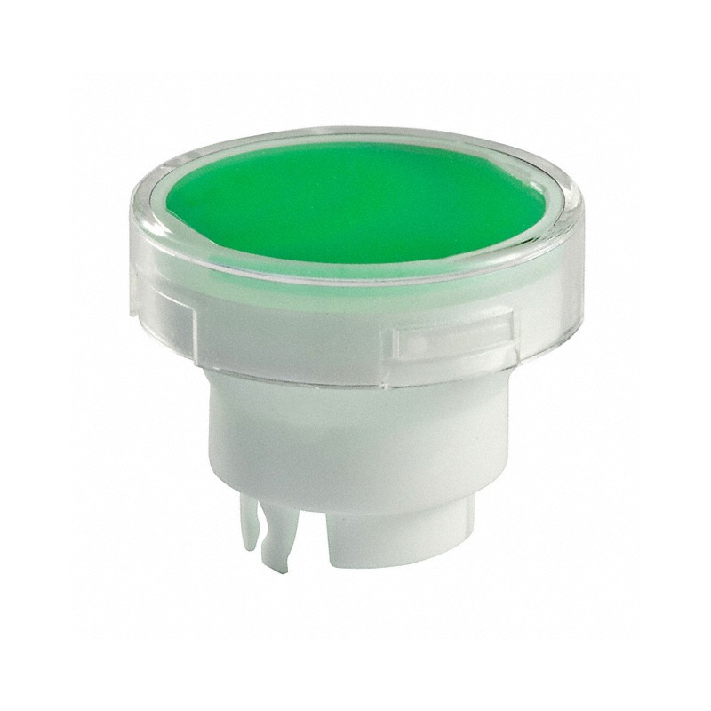 10 pcs : AT3005JF - CAP PUSHBUTTON ROUND CLEAR/GREEN