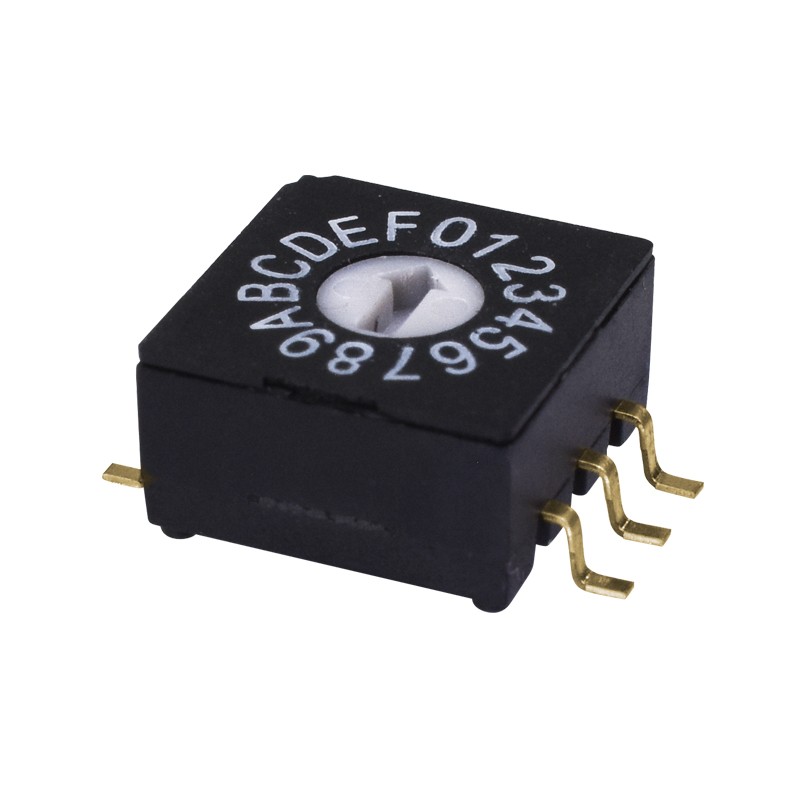 10 pcs : RDS-16S-1045-SMT-TR - SWITCH ROTARY DIP HEX 0.025A 24V