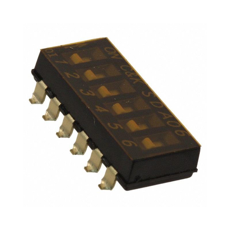 10 pcs : SDA06H0SBR - SWITCH SLIDE DIP SPST 0.025A 24V