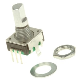 1 pcs - Bourns 24 Pulse Incremental Mechanical Rotary Encoder with a 6 mm Flat Shaft (Not Indexed), Through Hole