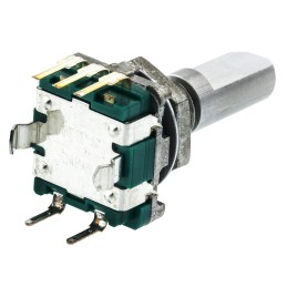 1 pcs - Alps Alpine 15 Pulse Mechanical Rotary Encoder Flat Shaft (Not Indexed), Through Hole