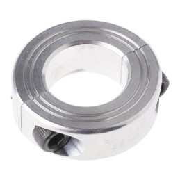 1 pcs - Ruland Shaft Collar Two Piece Clamp Screw, Bore 25mm, OD 45mm, W 15mm, Aluminium