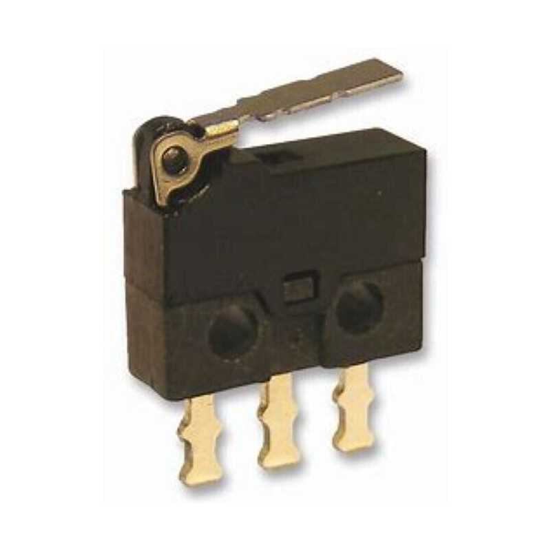 4 x Microswitch, Snap Action, Lever, SPDT, Solder, 500 mA, 30 VDC