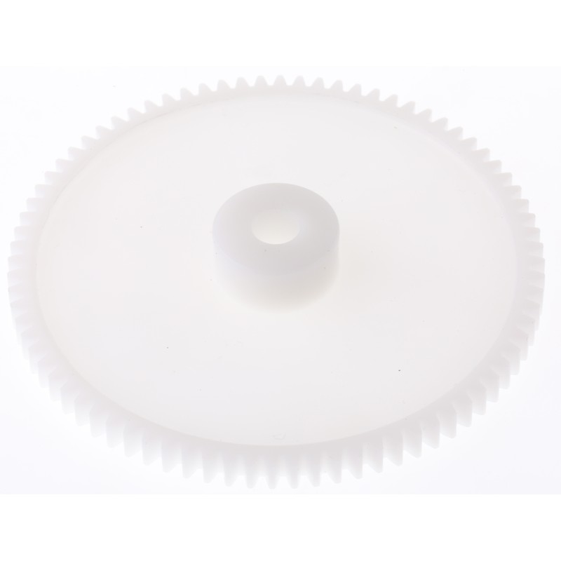 1 pcs - RS PRO POM 80 Teeth Spur Gear, 0.8 Module, 6mm Bore Diam, 64mm Pitch Diam, 15.5mm Hub Diam