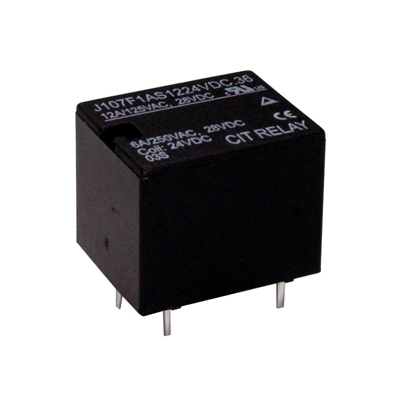 10 pcs : J107F1AS1224VDC.36 - RELAY GEN PURPOSE SPST 12A 24V
