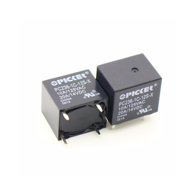 10 pcs : PC236-1C-12S-X - RELAY GEN PURPOSE SPDT 20A 12V