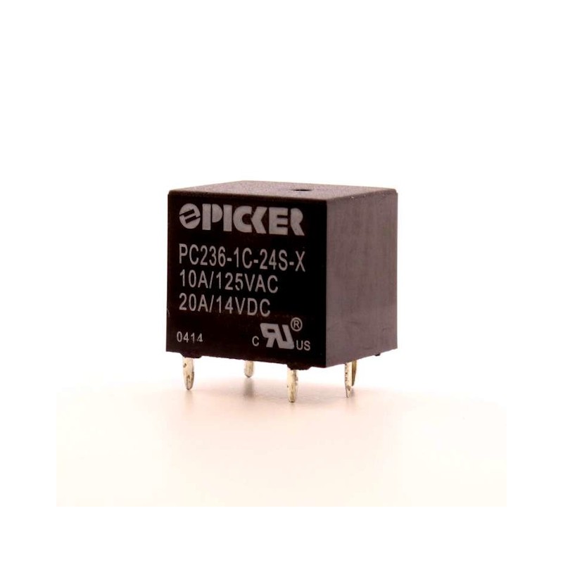 10 pcs : PC236-1C-24S-X - RELAY GEN PURPOSE SPDT 20A 24V