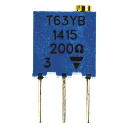 1 pcs - 200Ω, Through Hole Trimmer Potentiometer 0.25W Top Adjust Vishay, T63