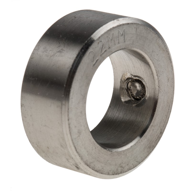 1 pcs - RS PRO Shaft Collar One Piece Set Screw, Bore 22mm, OD 36mm, W 14mm, Stainless Steel