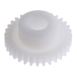 1 pcs - RS PRO POM 32 Teeth Spur Gear, 0.5 Module, 5mm Bore Diam, 16mm Pitch Diam, 10mm Hub Diam