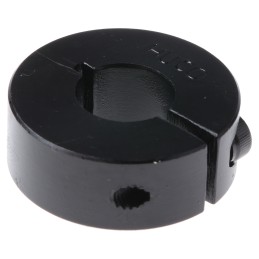 1 pcs - Huco Shaft Collar One Piece Clamp Screw, Bore 10mm, OD 24mm, W 9mm, Steel