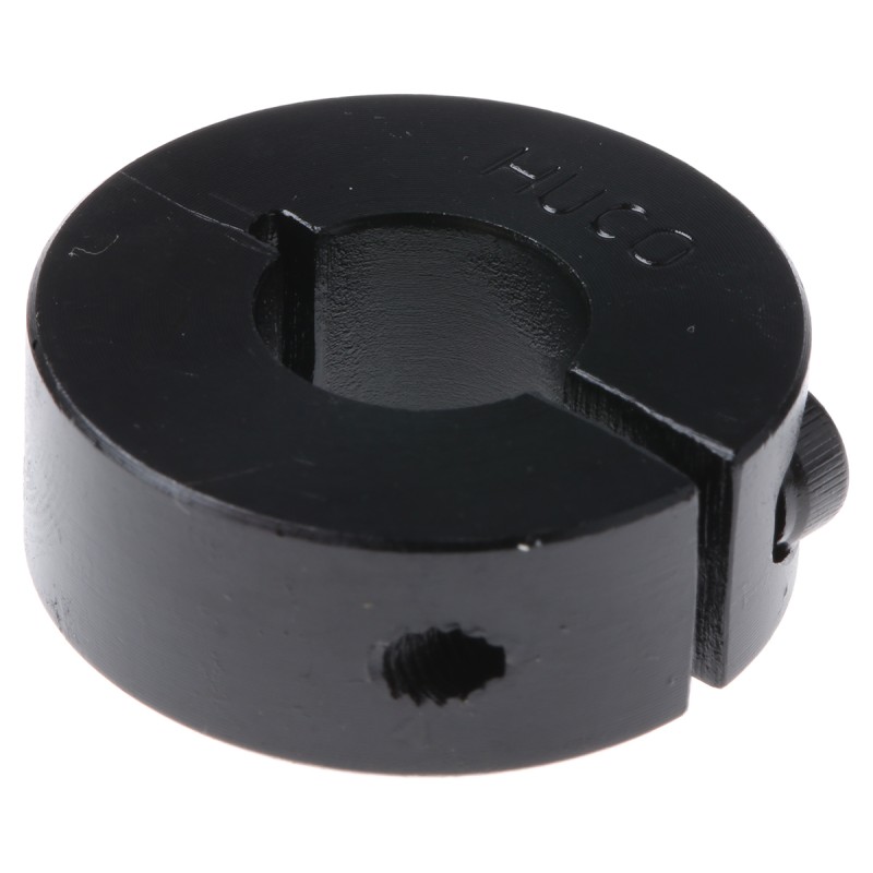 1 pcs - Huco Shaft Collar One Piece Clamp Screw, Bore 10mm, OD 24mm, W 9mm, Steel