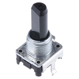 1 pcs - Alps Alpine 24 Pulse Incremental Mechanical Rotary Encoder with a 6 mm Flat Shaft (Indexed), Through Hole