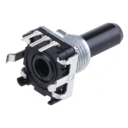 1 pcs - Alps Alpine 24 Pulse Incremental Mechanical Rotary Encoder with a 6 mm Flat Shaft (Indexed), Through Hole