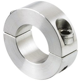 1 pcs - Huco Shaft Collar Two Piece Clamp Screw, Bore 8mm, OD 18mm, W 9mm, Stainless Steel