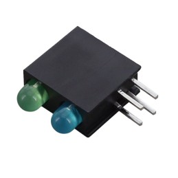 10 pcs : HV-32312/260/SYGSUB-U1930 - LED CBI 3MM BI-LVL BLU/GRN RA