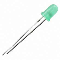 10 pcs : MV64530 - LED GREEN DIFFUSED T-1 3/4 T/H