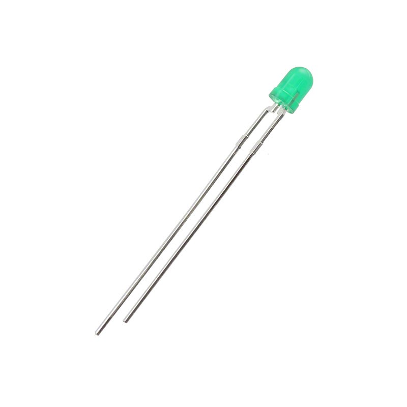 10 pcs : HLMP1790 - LED GREEN DIFFUSED T-1 T/H