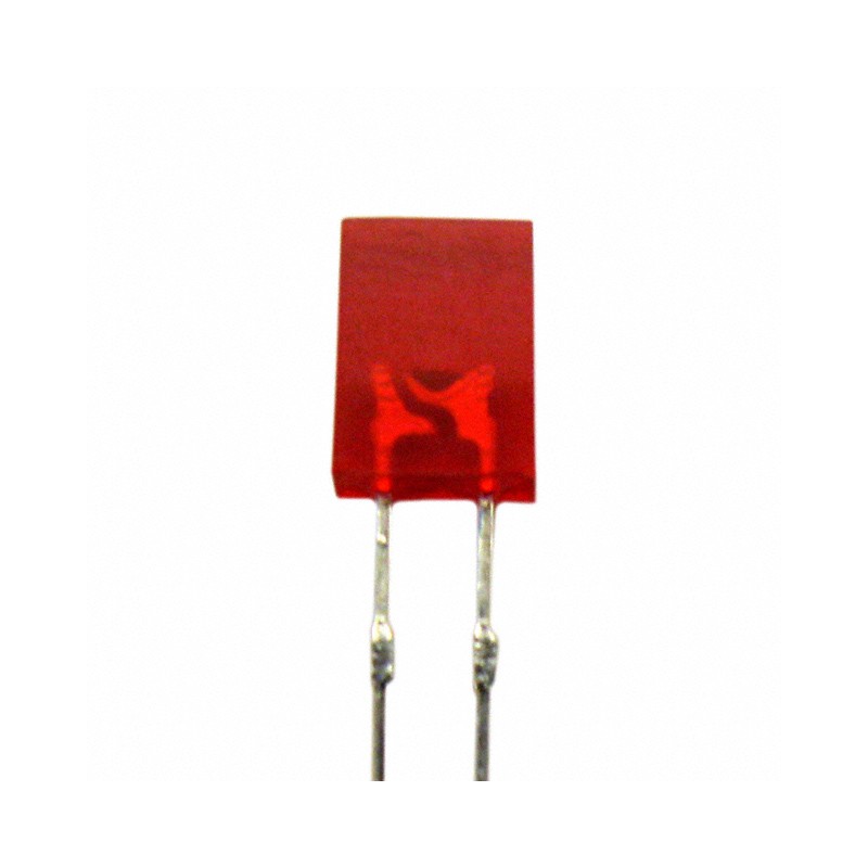 10 pcs : XSUR18D - LED RED DIFFUSED RECTANGULAR T/H