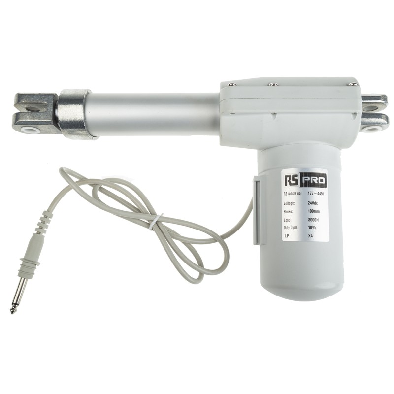 1 pcs - RS PRO Micro Linear Actuator, 100mm, 24V dc, 6000N, 8.1mm/s