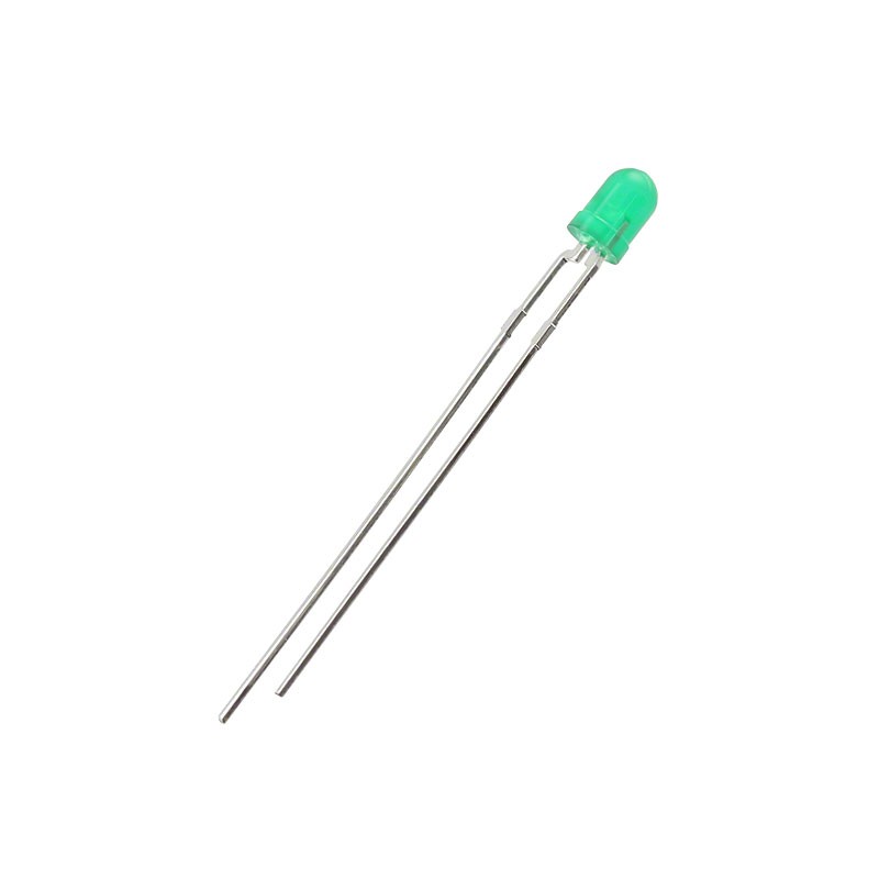 10 pcs : MV54643 - LED GREEN DIFFUSED T-1 T/H