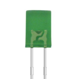 10 pcs : XSVG18D - LED GREEN DIFF RECT 2.5X5MM T/H